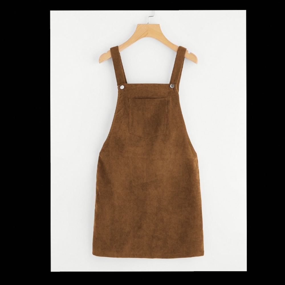 Pocket Front Overall Corduroy Dress